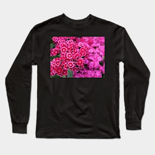 Sweet William pink flower Auricula-Eyed Mixed Long Sleeve T-Shirt